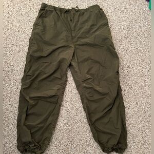 Aritzia Green Wide Leg Pants with Relaxed Fit